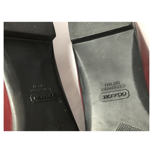 COACH TIA PATENT LEATHER BURGUNDY LOAFERS-FLATS - Picture 5 of 8